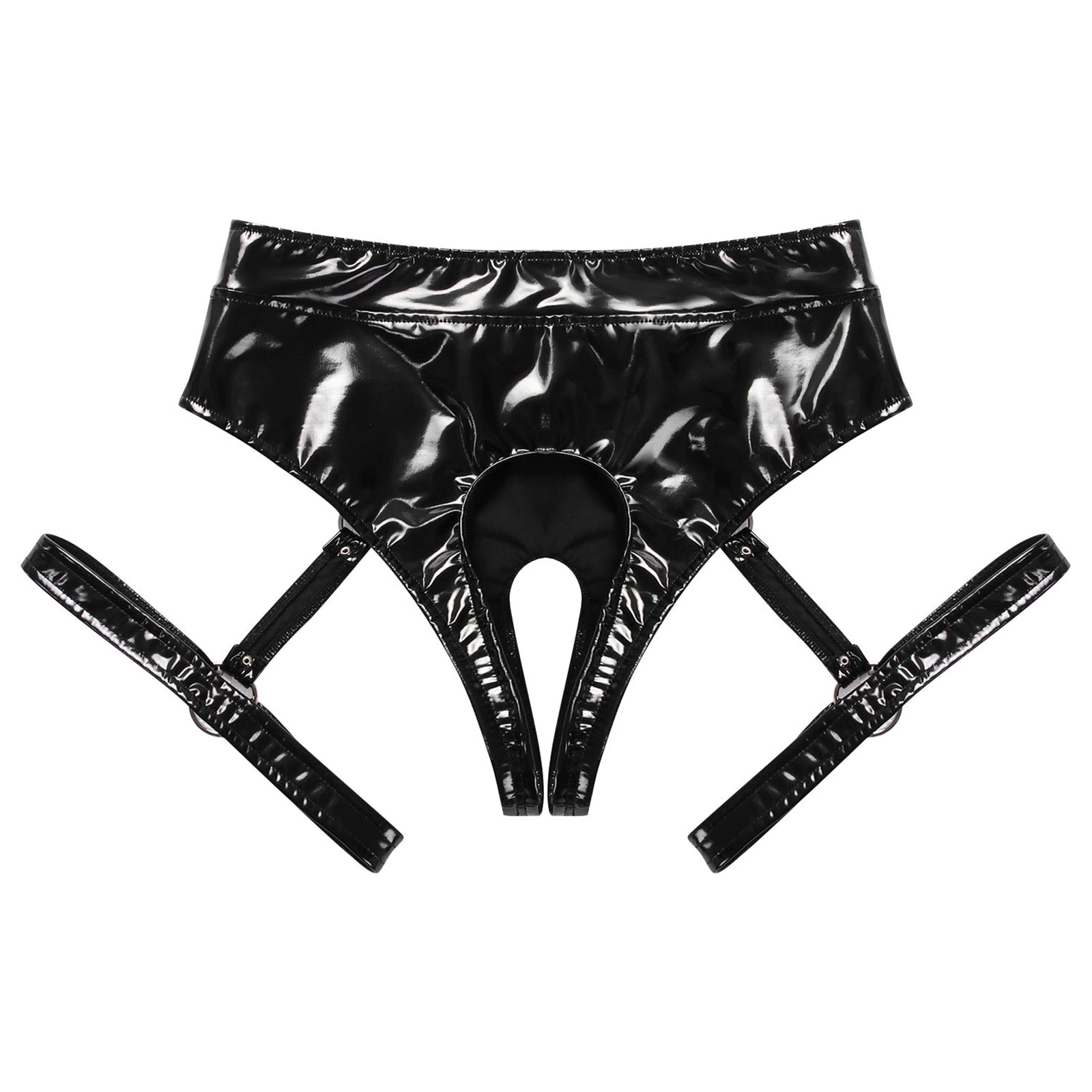 Tara's Patent Leather Open Crotch Panty